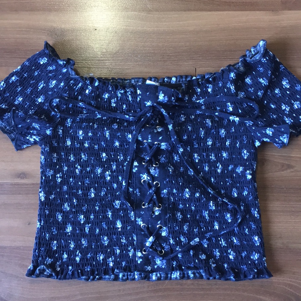 Ardene blue lace up tops